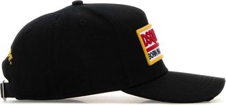Dsquared2 Mens Cap Logo-Embroidered Cotton Baseball Black