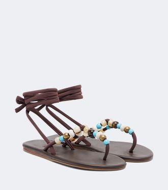 Ancient Greek Sandals Katia beaded thong sandals
