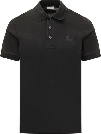 Burberry Black Solid Shirt Collar Polo