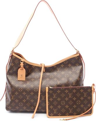 Louis Vuitton Borsa a tracolla CarryAll MM con monogramma 2021-2025 - Marrone