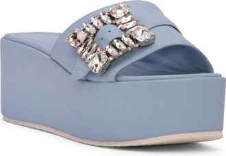 BEAUTIISOLES Dita Platform Slide Sandal in Sky Blue at Nordstrom, Size 11