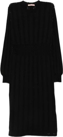 Twinset Gebreide Jurk - Dames - Kleedjes - Zwart - XL - Kleedjes
