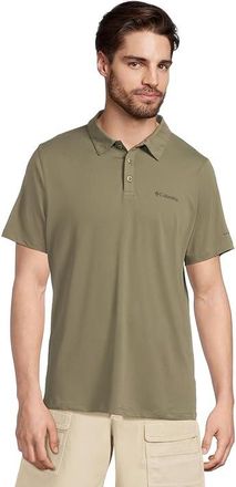Columbia Tech Trail Utility Polo Mens Short Sleeve Knit Stone Green : 2XL, Elastane/Polyester