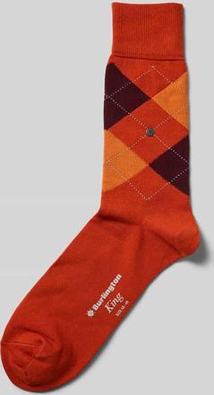 Burlington Socken mit Label-Details in Dunkelorange, Größe 40-46