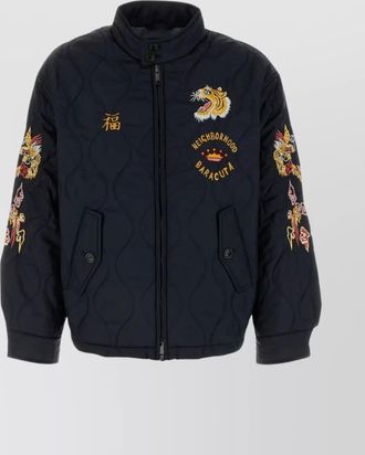 Baracuta high collar quilted nylon jacket
