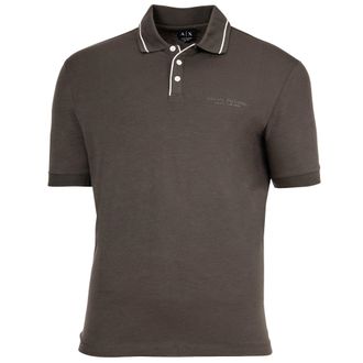 A|X Armani Exchange Mens Polo Shirt - Dark Grey Cotton - Size Large