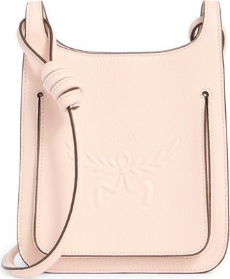 MCM Mini Lauretos Leather Hobo Bag in Peach Blush at Nordstrom Rack