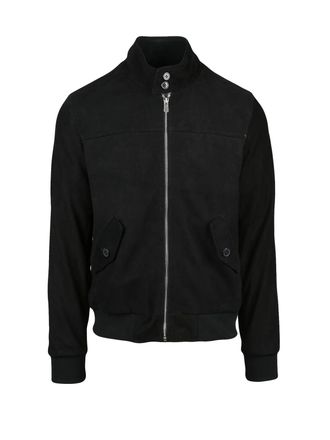 Blusotto Black Leather Stand Collar Jacket