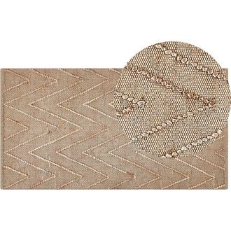Beliani Rug DADAY Beige 80 x 150 cm Jute