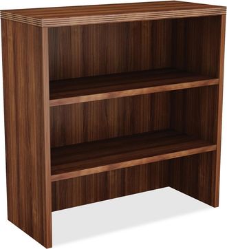 Lorell Chateau Series Bookshelf - 36 x 1536.5, 1.5 Top - 2 Shelve(s) - Reeded Edge - Material: Laminate - Finish: Walnut Laminate