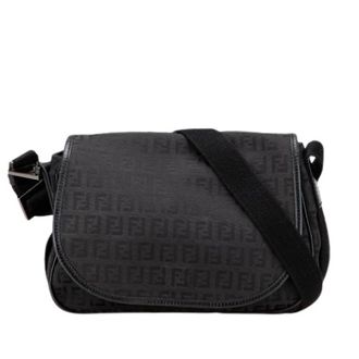 Fendi Pre-owned Canvas Crossbody Bag - Dames - Pre-owned - Zwart - Maat: ONE Size Leer