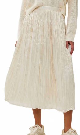 Esqualo Womens Changeant Plisse Skirt In Off-White