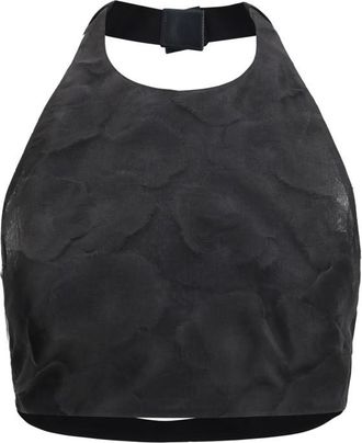 Max Mara Black Floral Halter Neck Top