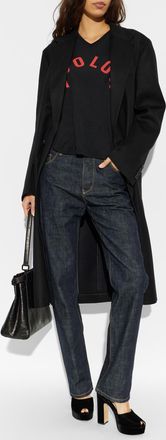Fendi Straight-Leg Jeans, Womens, Navy Blue