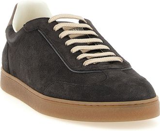 Brunello Cucinelli Suede Low-Top Sneaker - Black