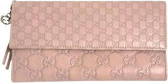 Gucci Pre-owned Vintage Portemonnee - Dames - Vintage Accessoires - Roze - ONE Size - Leer - Vintage