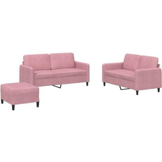 vidaXL Juego De Sof&aacute;s 3 Piezas Terciopelo Rosa Vidaxl