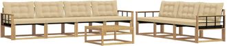 vidaXL Conjunto De Sof&aacute;s De Exterior 8 Uds. Y Beige Vidaxl