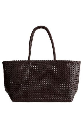 Madewell The Handwoven Cane Tote in Dark Carob at Nordstrom