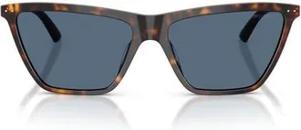 Jimmy Choo London 56mm Cat Eye Sunglasses in Havana/dark Blue at Nordstrom