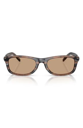 Diesel 54mm Rectangular Sunglasses in Striated Grey /Light Brown at Nordstrom