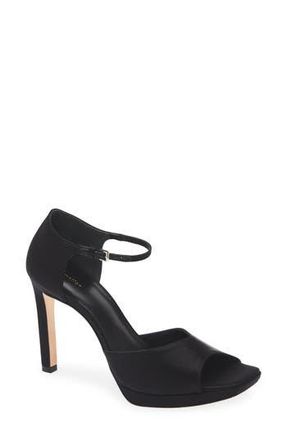 Reformation Gloria Platform Sandal in Black Satin at Nordstrom Rack, Size 8.5