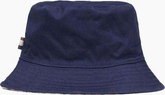 Aquascutum Mens AQUASCUTUM REVERSABLE COTTON BUCKET HAT CHECK - Navy - Size: 1 size