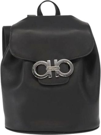 Ferragamo Pre-owned Backpacks, female, Black, Size: ONE SIZE Pre-owned Leather Backpack