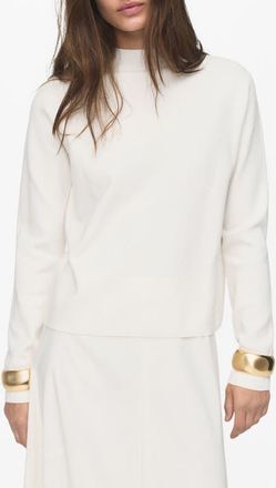 Mango Funnel Neck Sweater in Ecru at Nordstrom, Size X-Small