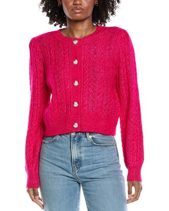 CeCe by Cynthia Steffe Heart Button Pointelle Cardigan