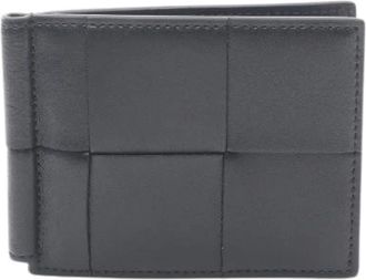 Bottega Veneta Pre-owned Wallets, male, Black, Size: ONE SIZE Pre-owned Cassette Maxi Intrecciato leather money clip wallet