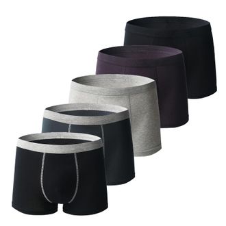 Generic Men Ultra-Absorbent Incontinence Boxer Briefs, Absorbent Underwear Briefs Washable Comfortable Leak-Proof Reusable Boxer (5pcs-d,3XL)