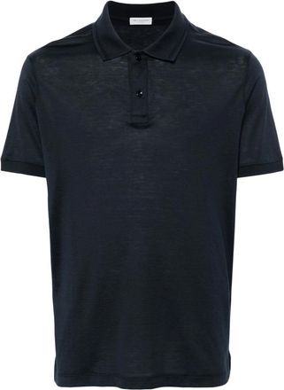 Paul & Shark Blauw Zijden Polo Shirt met Korte Mouwen - Heren - Polos - Blauw - M - Katoen - Tops