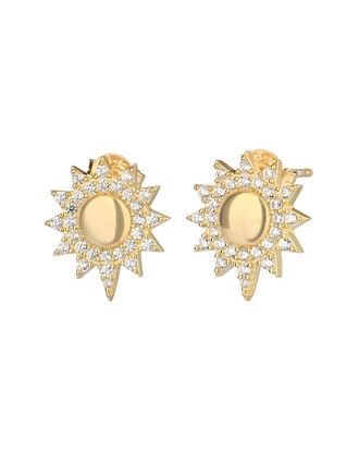 Gabi Rielle 14K Over Silver Cz Sunburst Studs