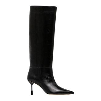Msgm Msgm, Schoenen, Dames, Zwart, 40 EU, Leer, Puntlaarzen tot over de knie