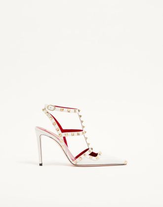 Valentino Garavani D&eacute;collet&eacute; Rockstud In Capretto 100mm Donna BIANCO 36.5
