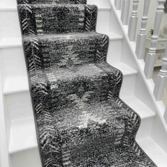 Runrug Stair Runner Carpet for Staircases - Soft & Comfy, 9mm - Native in Grey | Size: 60 cm x 510 cm