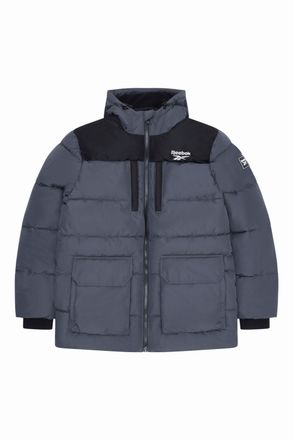 Reebok Mens Parka Puffer Jacket - Charcoal - Size X-Large