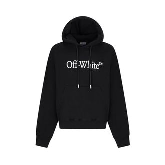 Off-white Hoodies, male, Black, Size: L Black White Skate Hoodie