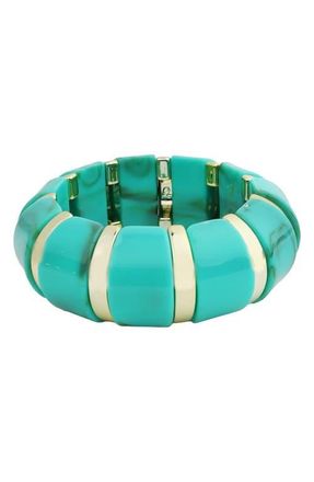 Panacea Resin Domed Stretch Bracelet in Turquoise at Nordstrom