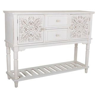 Wanderlust Deco Aparador de madera de 2 cajones y 2 puertas