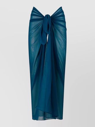 Fisico tulle maxi skirt high waist sarong tie