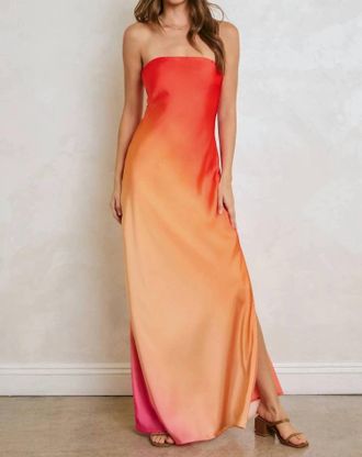 Dress Forum Cosmo Strapless Dress In Hibiscus