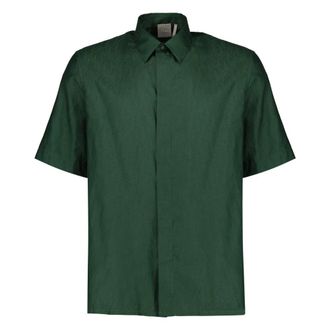 Dior Oblique Short-Sleeved Shirt - male - Dior - Short Sleeve Shirts - Green - M - Shirts