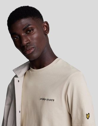 Lyle & Scott Lyle And Scott Mens Embroidered Logo Cotton T-Shirt - Cream - Size: 36