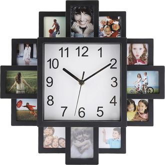 OEM Reloj De Pared De Pl&aacute;stico 2 En 1, Marco De Fotos De Dise&ntilde;o Moderno, Para El Hogar, La Oficina Y La Sala De Estar