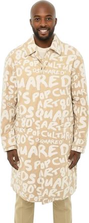 Dsquared2 Beige Logo Trench Coat