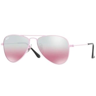 Ray-Ban Junior Aviator Gepolariseerde Zonnebril Roze/Bruin - unisex - Zonnebrillen - Roze - 52 MM - Accessoires