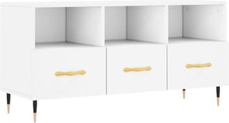 vidaXL Vidaxl - Mueble de tv madera de ingeniería blanco 102x36x50 cm