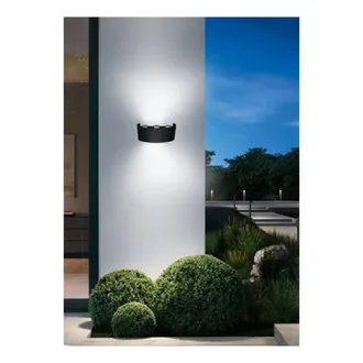 Trade Shop Trade Shop Traesio - Trade Shop - Applique Esterno Led 16 W Crown Ip65 Up & Down Nero Luce Calda Fredda Natural